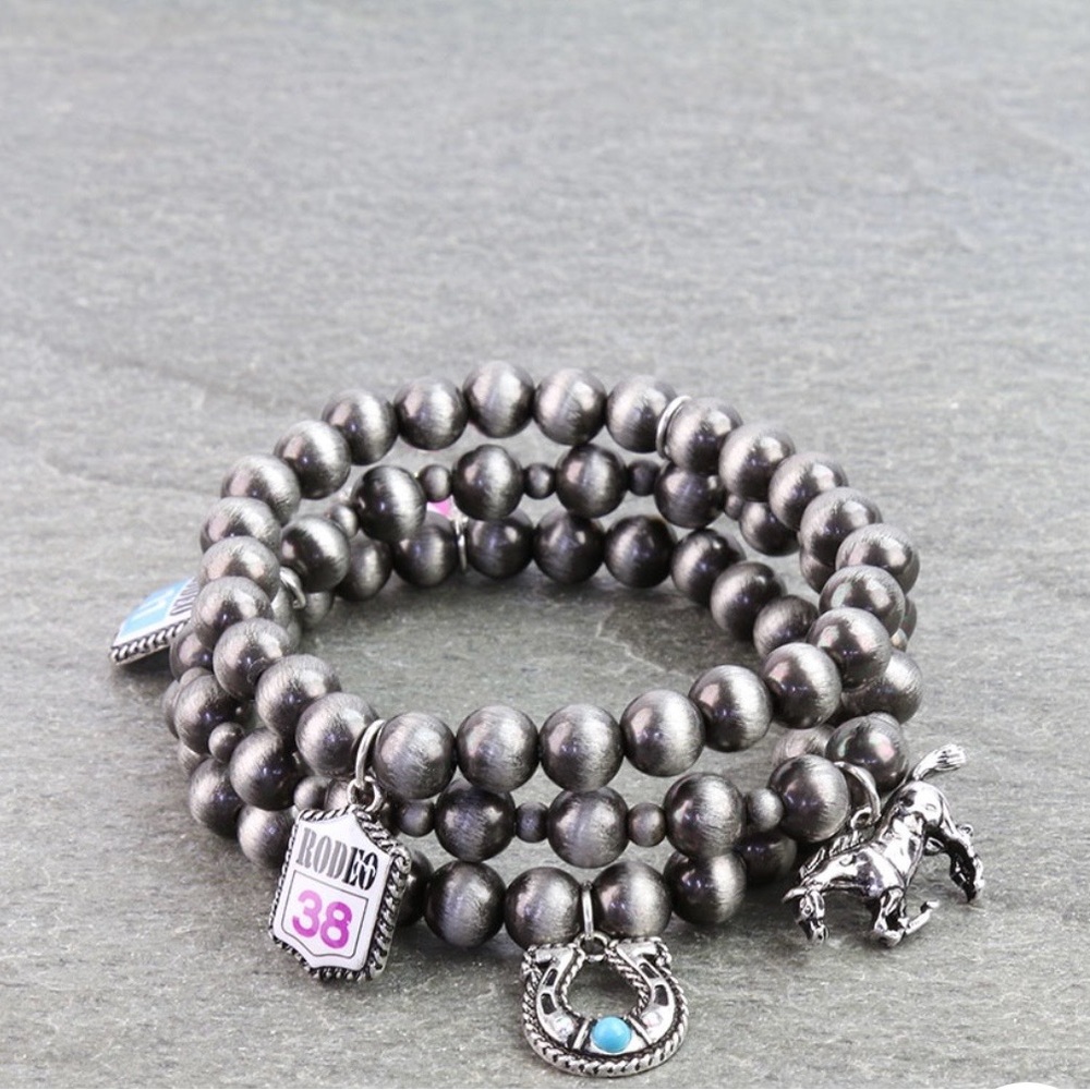 🌵STUNNING Western Charm Stack - Horseshoe & Bronco